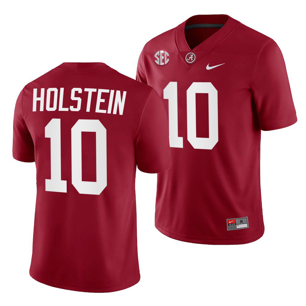 Men's Alabama Crimson Tide Eli Holstein #10 Crimson NCAA College Football Jersey